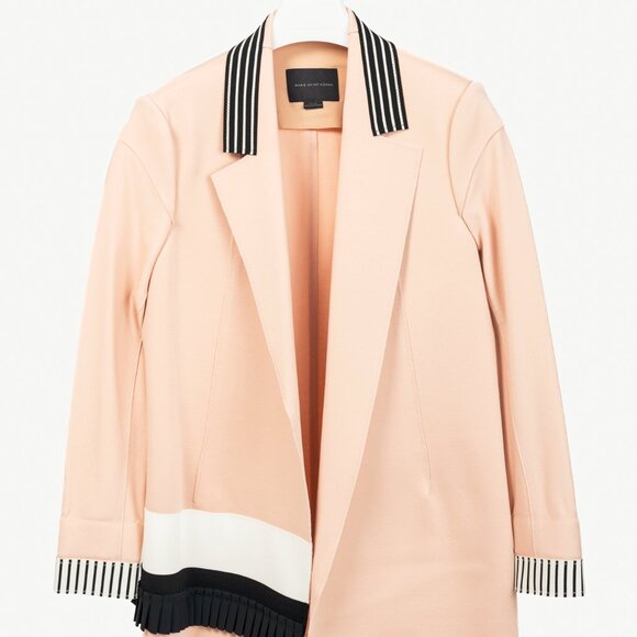 Marie Saint Pierre Peach Double-Jersey Stripe-Trim Blazer - Picture 1 of 8